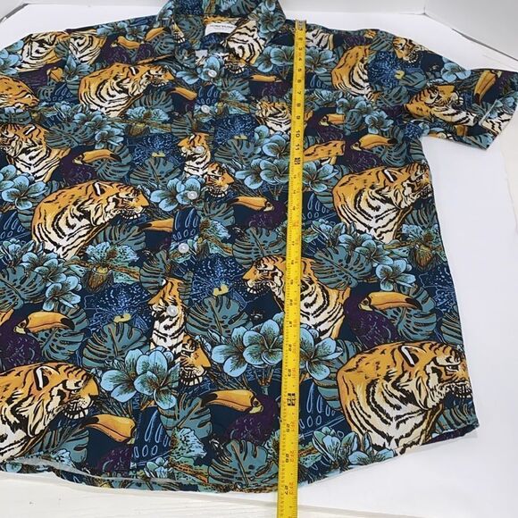 Tunevuse Men's Tropical Tigers And Toucans Button Down Shirt And Shorts Size S - Picture 12 of 15